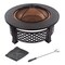 Nature Spring Nature Spring Round Metal Fire Pit and Wood Burning Set, 32 inch with Spark Screen and Log Poker 365923KML - alternate 2
